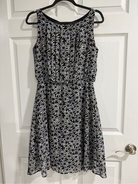 Olivia Matthews Sleeveless Navy Floral A-Line Dress